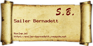Sailer Bernadett névjegykártya